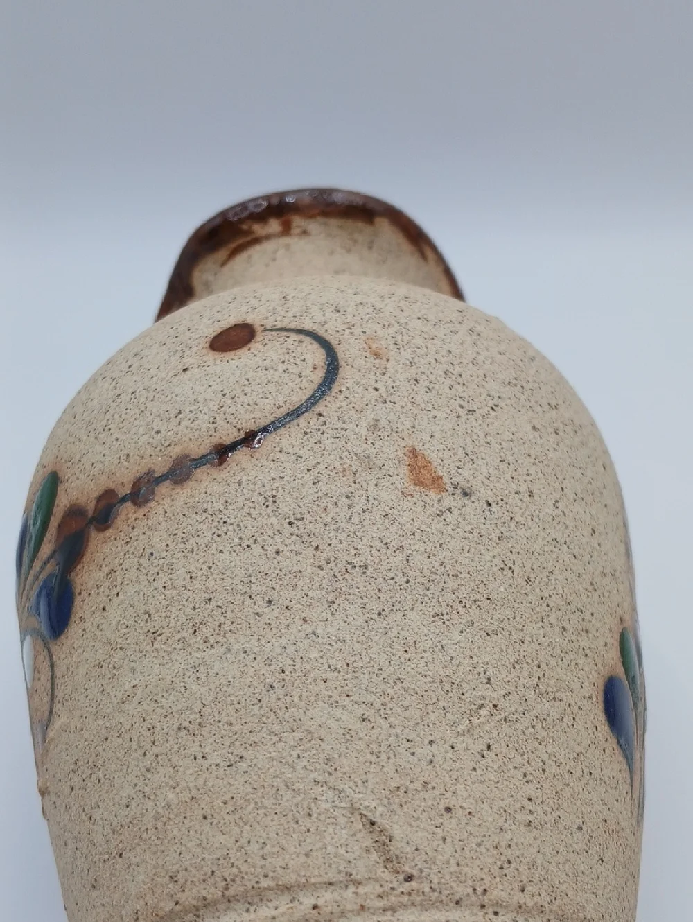 Tonala Hand-painted Floral Pottery Vase 5.5